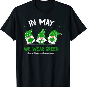 Gnome In May We Wear Green Ribbon Celiac Disease Awareness Classic Shirt