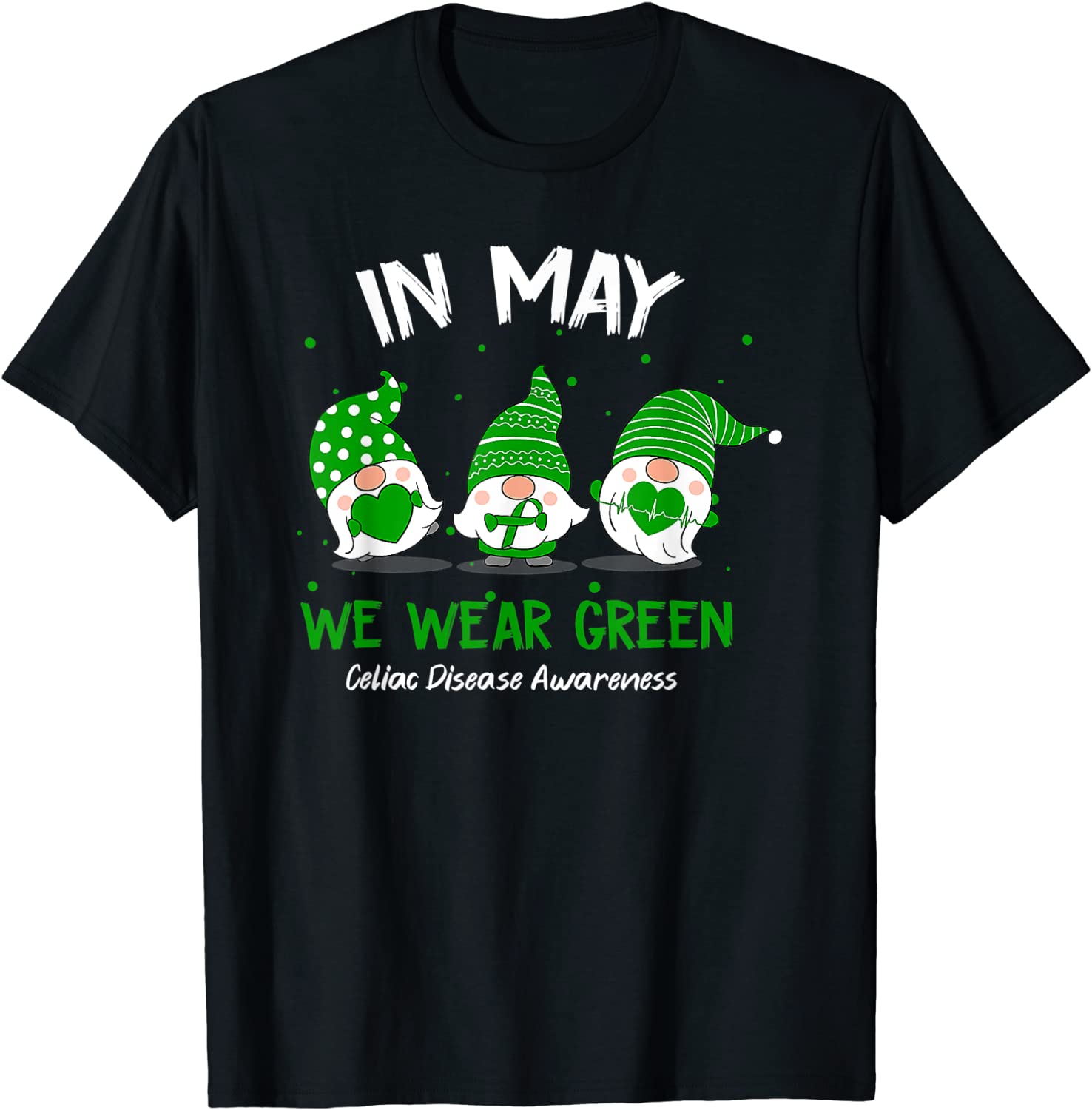 Gnome In May We Wear Green Ribbon Celiac Disease Awareness Classic Shirt