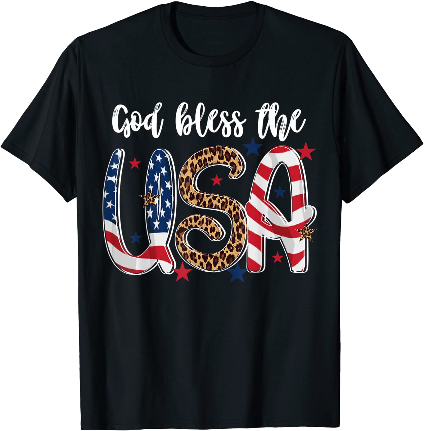 God Bless The USA American Flag Patriotic 4th Of July T-Shirt