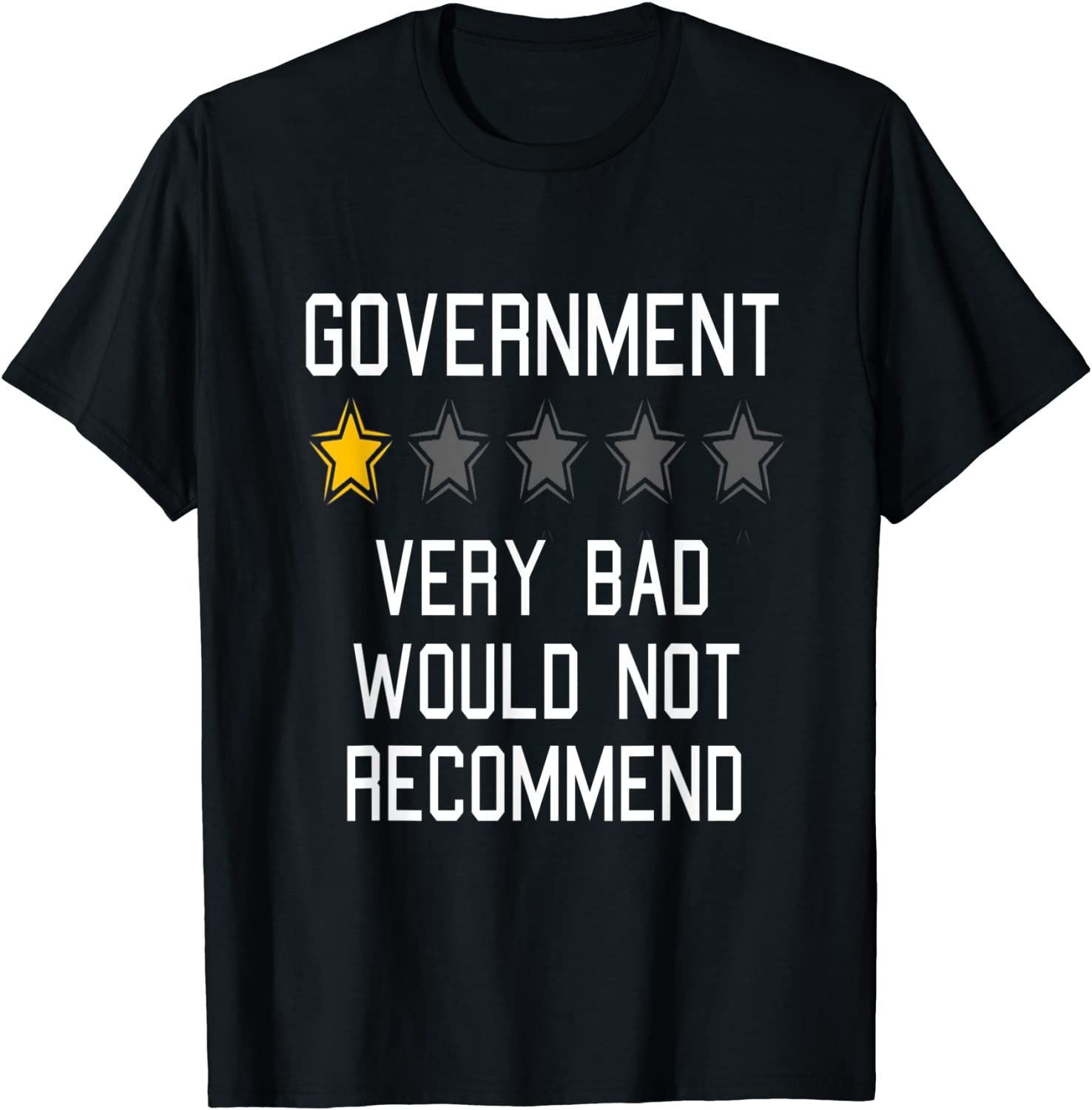 Government Very Bad , Would Not Recommend One Star Rating 2022 Shirt