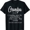 Grandpa Definition Father's Day Gift From Granddaughter Wife 2022 Shirt