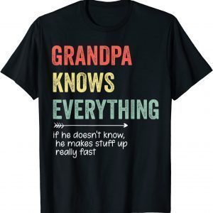 Grandpa Know Everything Vintage Style Dad Father's Day 2022 Shirt