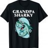 Grandpa Sharky Grandfather Shark Lover Grandparent 2022 Shirt