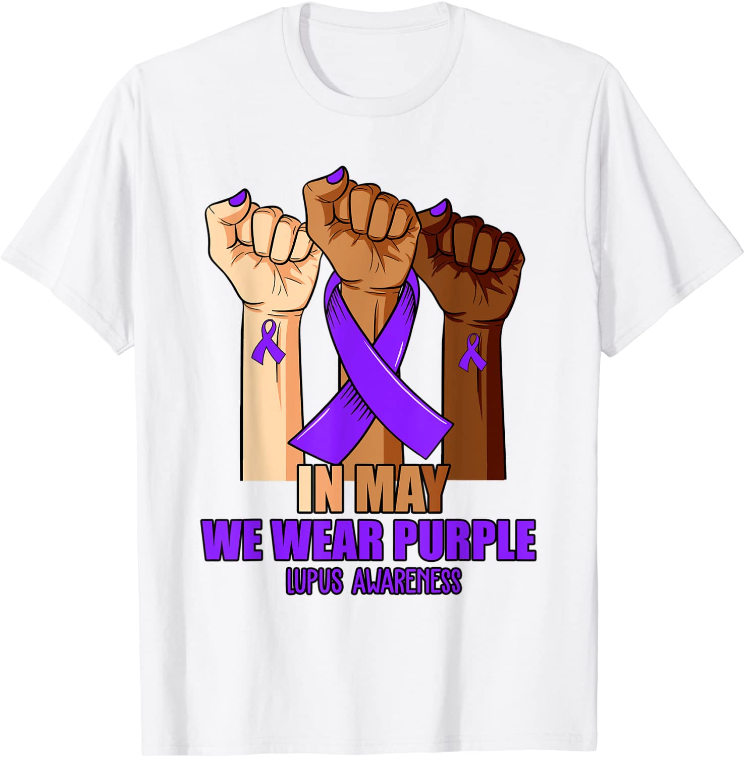 Hand In May We Wear Purple Lupus Awareness Month 2022 Shirt