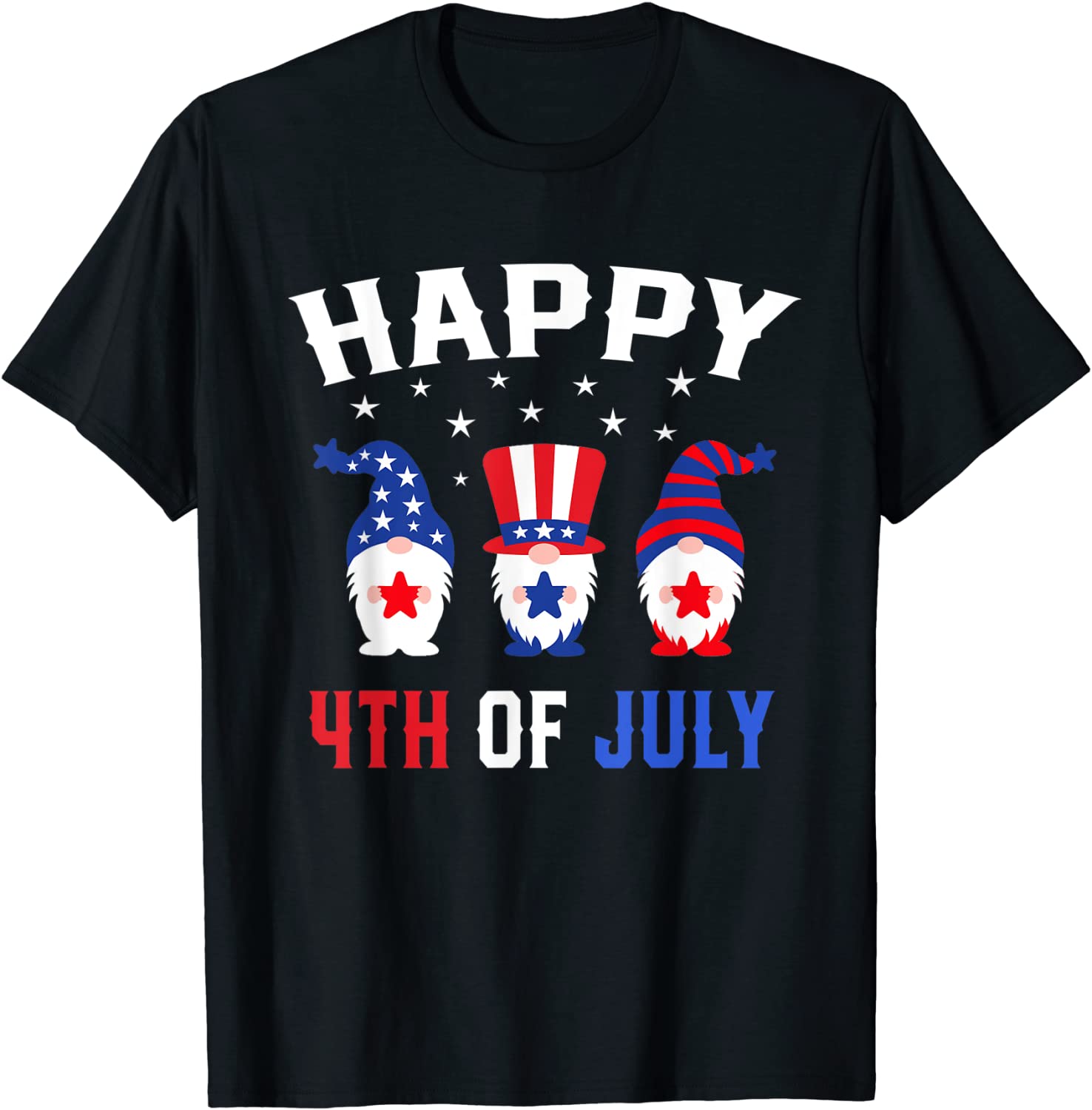 Happy 4th of July Gnomes Patriotic American Flag Cute Gnomes T-Shirt