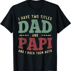 I Have Two Titles Dad And Papi vintage Fathers Day Tee Shirt