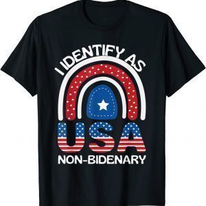 I Identify As Non-Bidenary Boho Rainbow American Flag 2022 Shirt