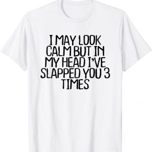 I May Look Calm But In My Head I've Slapped You 3 Times 2022 Shirt