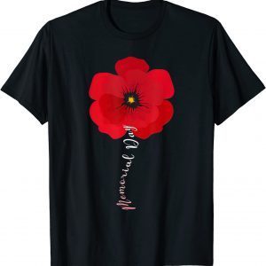 I Wear A Little Poppy Flower Memorial Day Veteran Military Classic Shirt