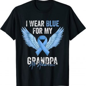 I Wear Blue For My Grandpa ALS Awareness Angel Ribbon Classic Shirt