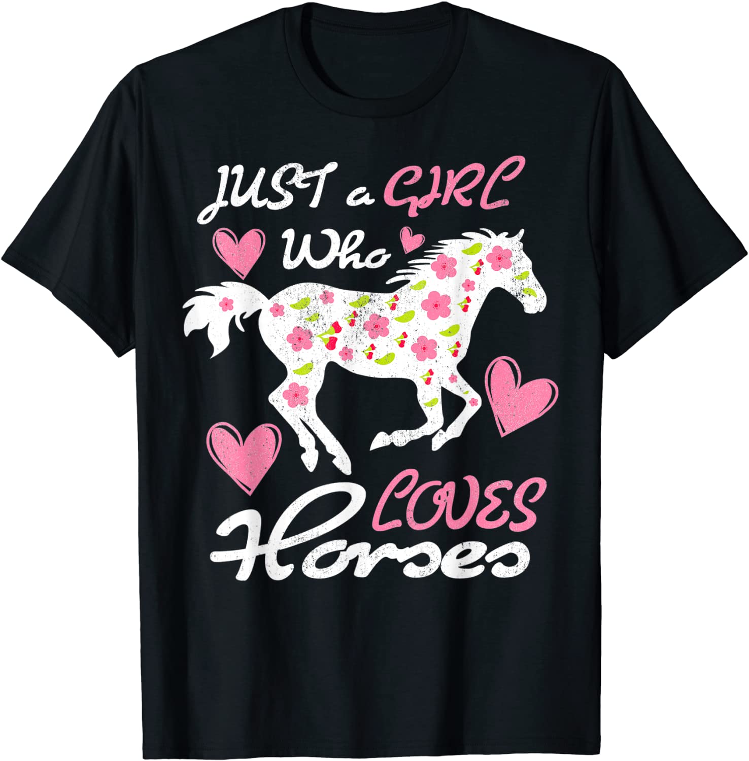 Just a Girl Who Loves Horses Rider Horse Cowgirl Equestrian Tee Shirt