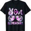 Last Day of School Peace Out Elementary Teacher Tie Dye T-Shirt