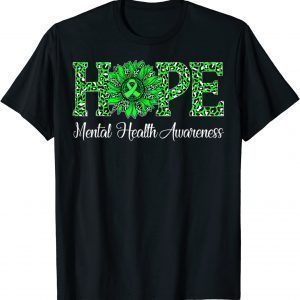 Leopard Sunflower Hope Mental Health Awareness Green Ribbon 2022 Shirt