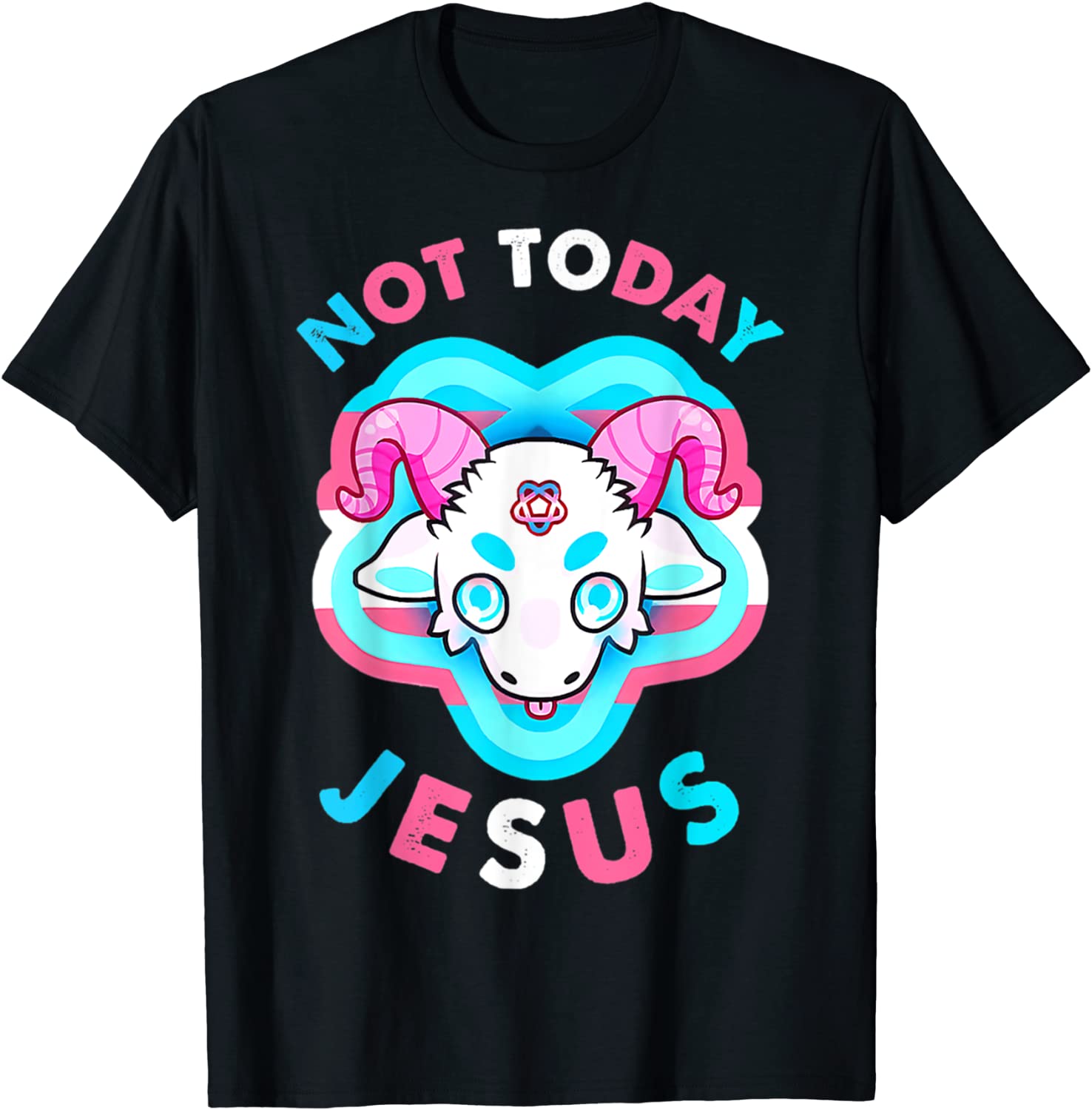 Not Today Jesus Transgender LGBT Satan Goat 2022 Shirt - Teeducks