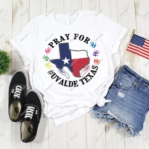 Pray for Uvalde Texas Flag, Texas School Shooting Classic Shirt