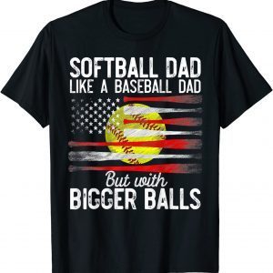 Softball Dad Like A Baseball Dad US Flag Fathers Day 2022 Shirt