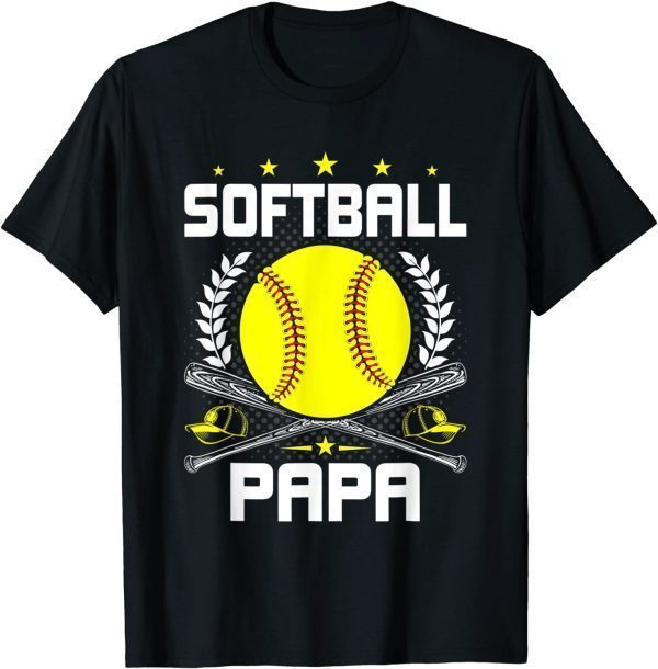 Softball Papa Baseball Lover Dad Sports Lover Father's Day 2022 Shirt