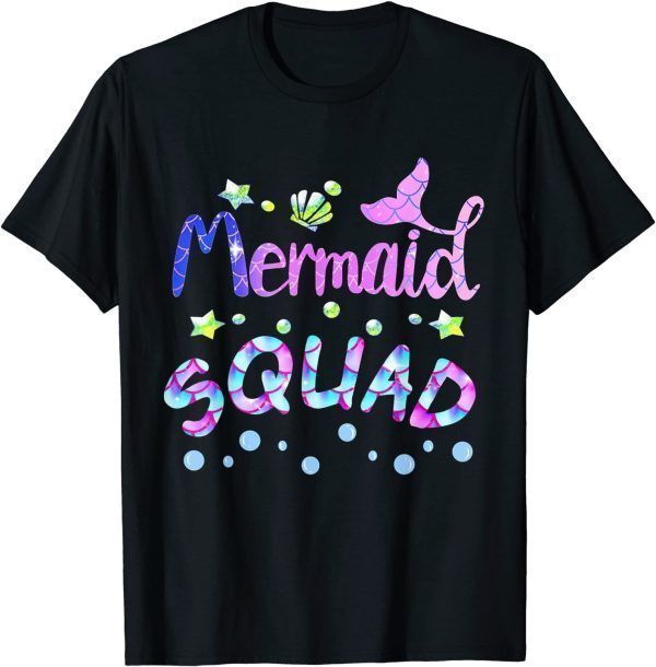 Squad Of The Birthday Mermaid Family Matching Party Squad 2022 Shirt