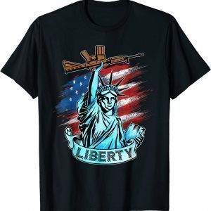 Statue of Liberty, New York City American Flag 4th Of July T-Shirt