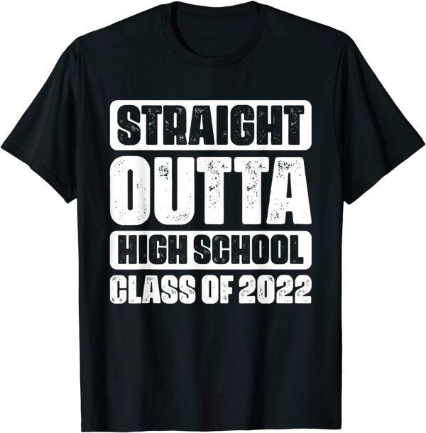 Straight Outta High School Class Of 2022 Vintage Graduation T-Shirt