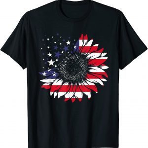 Sunflower 4th Of July American Flag Patriotic 2022 Shirt