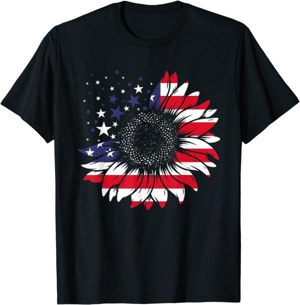 Sunflower 4th Of July American Flag Patriotic 2022 Shirt