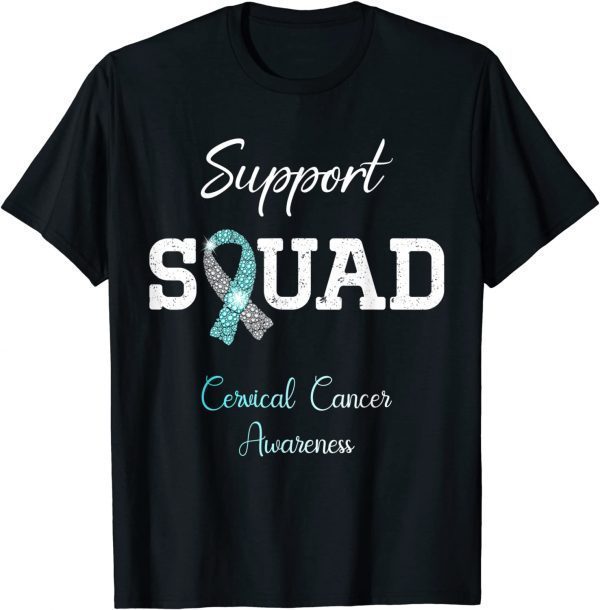 Support Squad Cervical Cancer Awareness Month Ribbon Classic Shirt