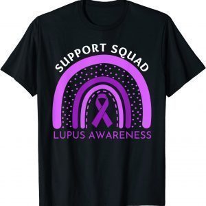 Support Squad Lupus Awareness Purple Rainbow Ribbon 2022 Shirt