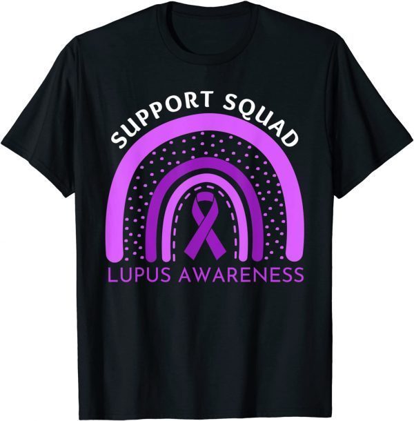 Support Squad Lupus Awareness Purple Rainbow Ribbon 2022 Shirt