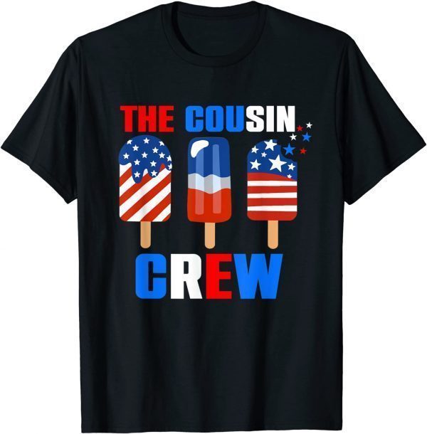 The Cousin Crew 4th Of July Us Flag Popsicle T-Shirt