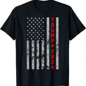 Trump 2024 Back The Red American Flag Blue Line 4th Of July Limited T-Shirt