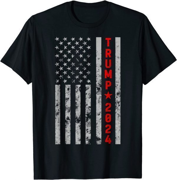 Trump 2024 Back The Red American Flag Blue Line 4th Of July Limited T-Shirt