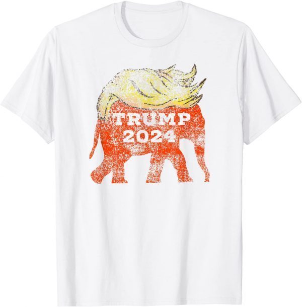 Trump 2024 GOP Republican Elephant With Trump Hair 2022 Shirt