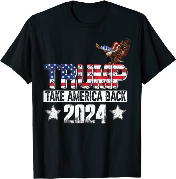 Trump 2024 USA Flag Take America Back Mullet Eagle Tee Shirt
