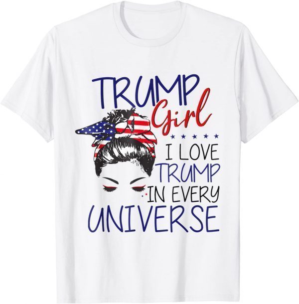Trump Girl Messy Bun I Love Trum Ultra Maga Classic T-Shirt