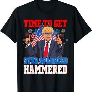 Trump Merica 4th Of July Time To Get Star Spangled Hammered 2022 Shirt