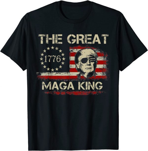 Trump Sunglasses American Flag The Great Maga King 2022 Shirt