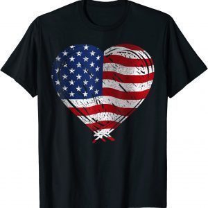 US Flag Memorial Day 4th July Partiotic Heart Red White Blue Classic Shirt