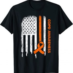 USA Flag Orange Ribbon COPD Awareness 2022 Shirt