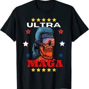 Ultra MAGA 2024 Pro Trump American Mullet Skull Flag Classic Shirt