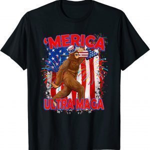 Ultra MAGA - 4th of July Bigfoot American Flag Vintage Classic Shirt