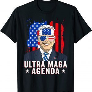 Ultra MAGA Agenda Anti Biden US Flag Trump 4th Of July 2022 Shirt