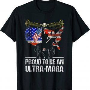 Ultra MAGA And Proud American Vintage US Flag Eagle Unicorn T-Shirt