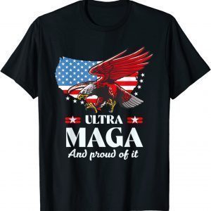 Ultra MAGA Eagle Anti Biden US Flag Pro Trump Trendy 2022 T-Shirt
