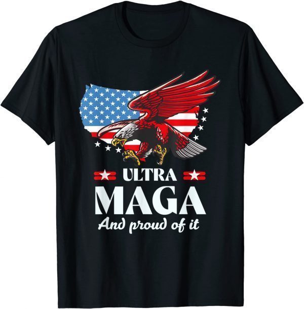 Ultra MAGA Eagle Anti Biden US Flag Pro Trump Trendy 2022 T-Shirt