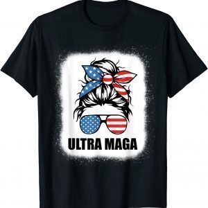 Ultra MAGA Trump Biden Messy Buns USA Flag Patriotic 2022 Shirt