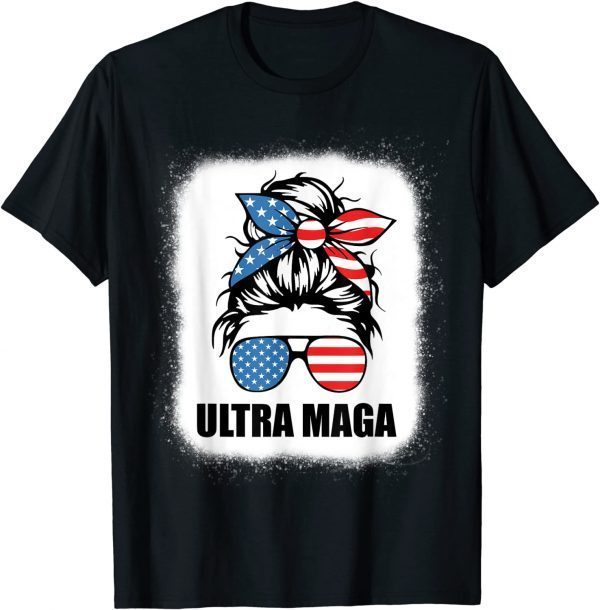 Ultra MAGA Trump Biden Messy Buns USA Flag Patriotic 2022 Shirt