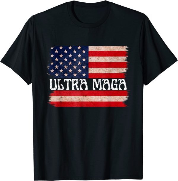 Ultra MAGA USA Flag Pro Trump Trendy Tee Shirt