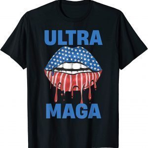 Ultra Maga America Lips Flag Anti Biden Proud Ultra-Maga Shirt