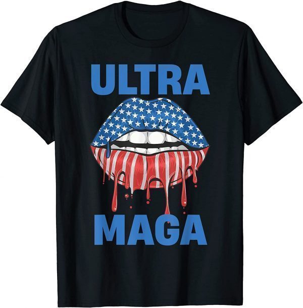 Ultra Maga America Lips Flag Anti Biden Proud Ultra-Maga Shirt